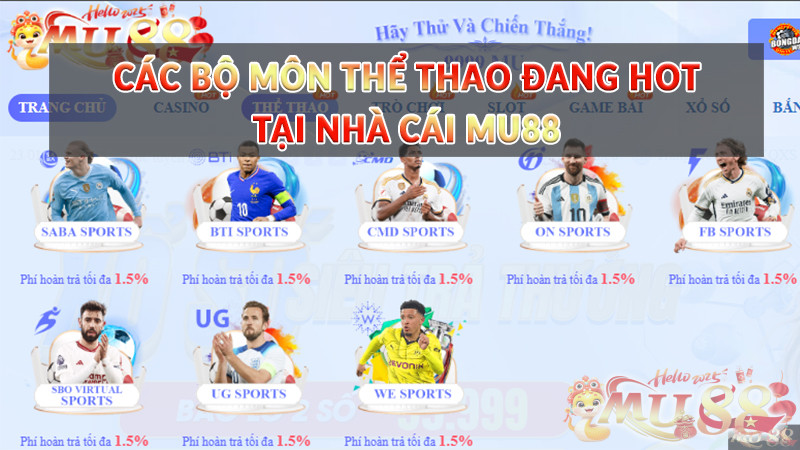 Các bộ môn Thể Thao đang hot tại nhà cái Mu88 Các bộ môn Thể Thao đang hot tại nhà cái Mu88