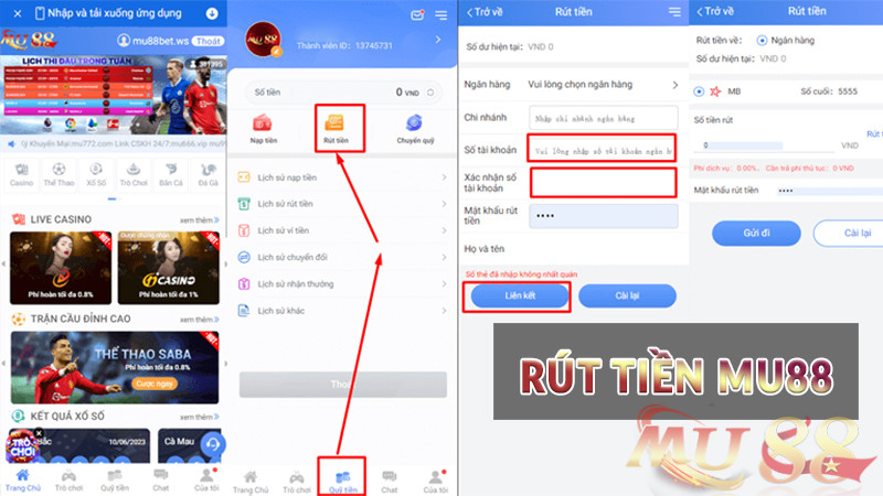 Rút tiền Mu88 Rút tiền Mu88